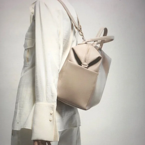 MINA BAIE Emmy Full Taupe Backpack Satchel Crossbody Travel Bag Diaper Bag - Picture 3 of 11